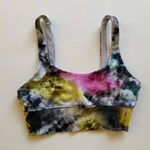 BEACH RIOT SPORT Ribbed Colorful Tie Dye Sports Bra Top SZ S Stretch